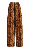 Balenciaga Straight Leg Trousers Elastic Waistband In Brown