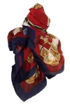 Balenciaga Twill Scarf With Bold Print Design In Multi