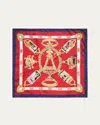 Balenciaga Jacquard-pattern Logo Scarf In Red