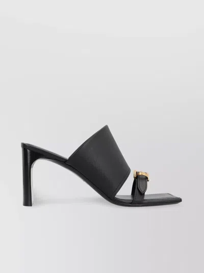 Balenciaga Air Square Toe Leather Mules In Black