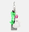 Balenciaga Aki Keychain W/ Leather & Brass Charms In Multicolor