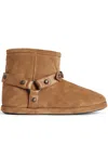 Balenciaga Ankle Boots With Buckle And Flat Sole In Brown