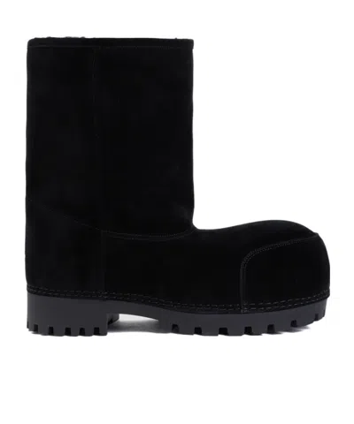 Balenciaga Alaska Faux-fur Boots In Black