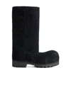 Balenciaga Men's Alaska Fur High Boot In Black In Black