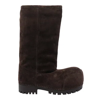 Balenciaga Alaska Fur Boots In Brown