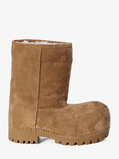 Balenciaga Brown Alaska Fur Low Calf Leather Boots