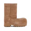 Balenciaga Alaska Fur Low Brown Calf Leather Boots In Brown