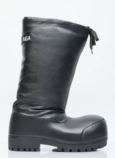 Balenciaga Alaska High Leather Boots In Black