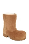 Balenciaga Alaska Low Shearling-lined Suede Boots In 2200 Brown/white