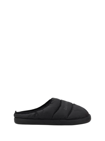 Balenciaga Polyamide And Fleece Alaska Slipper In Black