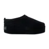 Balenciaga Suede Mules With Rounded Toe And Elevated Platform Sole In Black