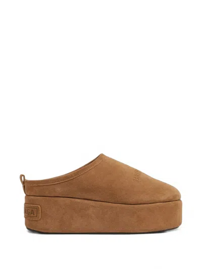 Balenciaga Alaska Soft Brown Platform Clogs