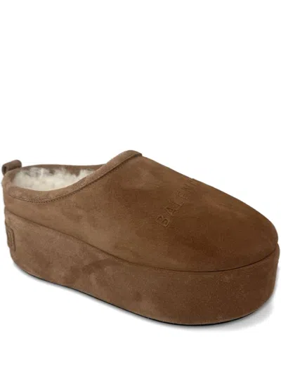 Balenciaga Alaska Platform Slippers In Brown