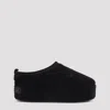 Balenciaga Suede Mules With Rounded Toe And Elevated Platform Sole In Black