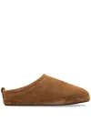 Balenciaga Camel Suede Alaska Ankle Slippers In Brown