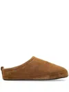 Balenciaga Camel Suede Alaska Ankle Slippers In Brown