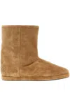 Balenciaga Suede Ankle Boots Round Toe In Brown