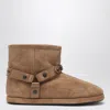 Balenciaga Alaska Studded Leather-trimmed Fleece-lined Suede Ankle Boots In Multi