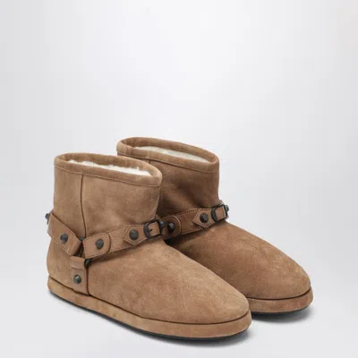 Balenciaga Alaska Soft Camel Ankle Boots Women In Brown