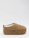 Balenciaga Women Alaska Soft Suede Mule With Plateau In Brown