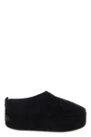 Balenciaga Suede Mules With Rounded Toe And Elevated Platform Sole In Black