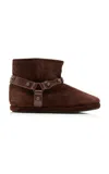 Balenciaga Alaska Soft Suede Booties In Brown