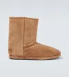Balenciaga Suede Ankle Boots Round Toe In Brown