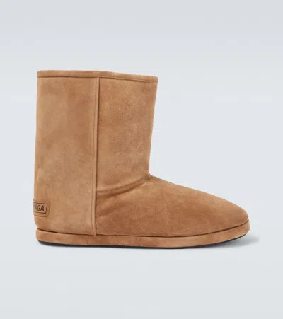 Balenciaga Alaska Suede Ankle Boots In Brown