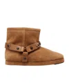 Balenciaga Alaska Studded Leather-trimmed Fleece-lined Suede Ankle Boots In Multi