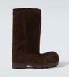 Balenciaga Alaska Suede Knee-high Boots In Brown