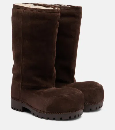 BALENCIAGA ALASKA SUEDE MID-CALF BOOTS