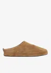 Balenciaga Men Camel Suede Alaska Ankle Slippers In Brown