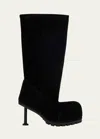 Balenciaga Alaska Suede Stiletto Tall Boots In Black