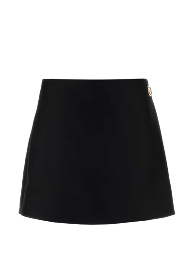Balenciaga Wool Blend Shorts Pant Skirt Side Buttons In Black