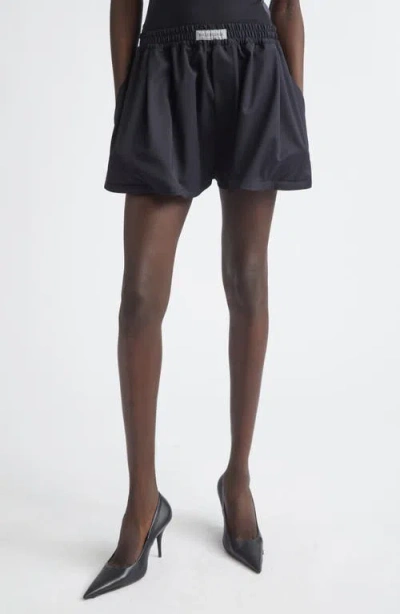Balenciaga A-line Wool Blend Twill Boxer Shorts In Multi