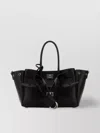 Balenciaga Women Black Leather Carry All Bel Air Shopping Bag