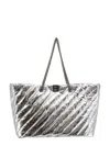 Balenciaga All Crush Shoulder Bag In Silver