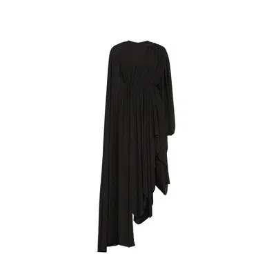 Balenciaga All In Crepe Dress In Black