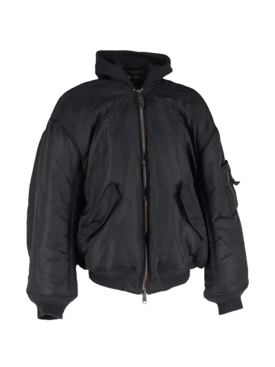 Pre-owned Balenciaga All In Layered Bomber Jacket In Black