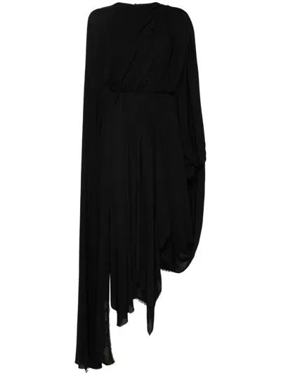 Balenciaga All In Midi Dress In Black