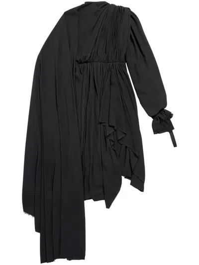 Balenciaga Technical Crpe Dress In Black