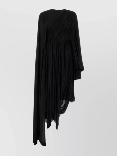 Balenciaga All In Modern Draped One-shoulder Dress In Black