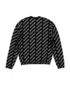 Balenciaga All-over Intarsia-knit Logo Jumper In Black