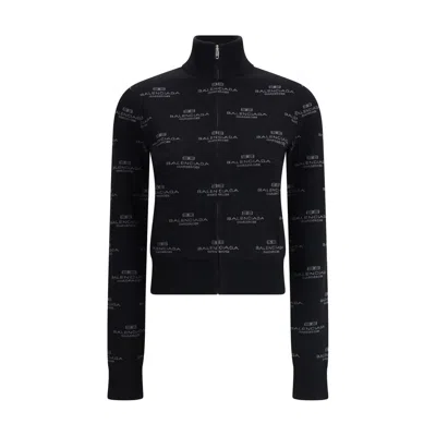 BALENCIAGA ALL-OVER LOGO CARDIGAN