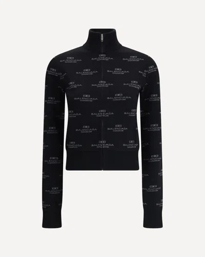 BALENCIAGA ALL-OVER LOGO CARDIGAN