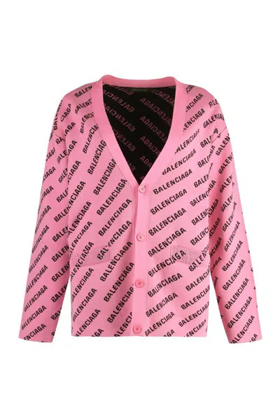 Balenciaga All Over Logo Cardigan