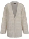 Balenciaga Logo Cardigan In Neutrals