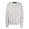 Balenciaga Men's Mini Diagonal Logo Sweater In White