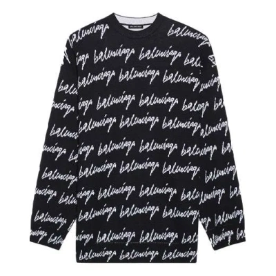 BALENCIAGA BALENCIAGA ALL OVER LOGO JUMPER 'BLACK'