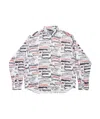Balenciaga Graphic Print Long Sleeves Cuffed Shirt In White